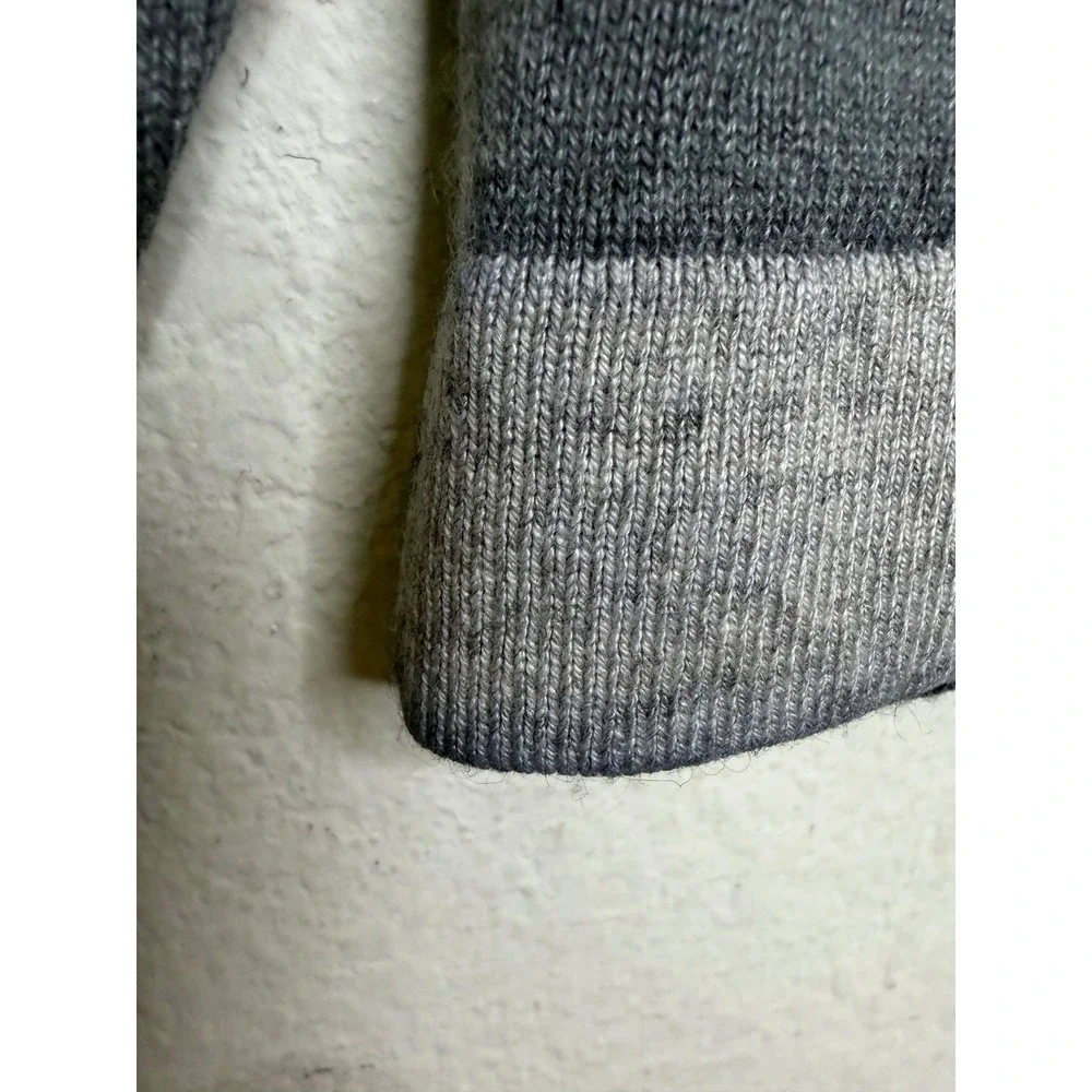 Banana Republic Silk Cashmere Sweater Mens Large Grey Striped Good Crewneck Luxe